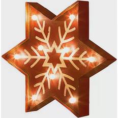 Battery-Powered Advent Stars GlitzHome Snowflake Marquee Advent Star 35cm