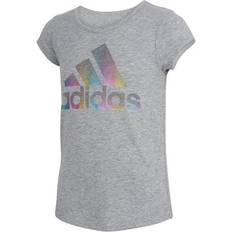 Adidas Girl's Short Sleeve Scoop Neck Tee T-Shirt - Grey Heather (AA4758)