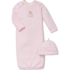 Chemises de nuit Little Me Bear Sleeper Gown & Hat - Pink