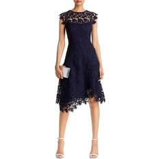 Eliza J Asymmetric Lace Dress - Navy