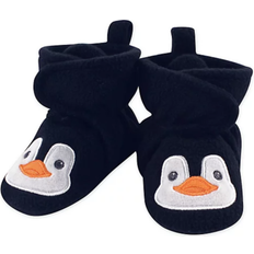 Blue Indoor Shoes Children's Shoes Hudson Animal Fleece Booties - Navy Penguin