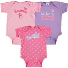 Soft As A Grape St. Louis Cardinals Rookie Bodysuit 3-pack - Pink/Purple