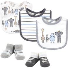 Grey Drool Bibs Hudson Bib and Sock Set Royal Safari 5-pack
