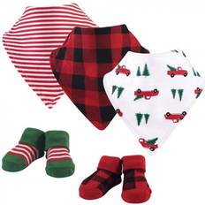 Red Drool Bibs Hudson Bandana Bib and Socks Set Christmas Tree 5-pack