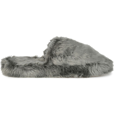 Fur Slippers Journee Collection Cozey - Grey