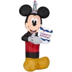 Inflatable Decorations Gemmy Airblown Inflatable Mickey Mouse with Birthday Cake