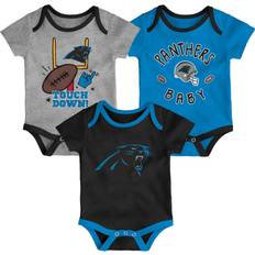 Outerstuff Carolina Panthers Champ Bodysuit Set 3 Pack - Black, Blue, Heathered Gray