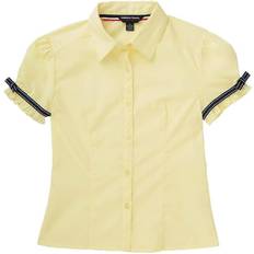 Yellow Blouses & Tunics Children's Clothing French Toast Girl's Short Sleeve Ribbon Bow Blouse - Yellow