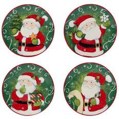 Certified International Holiday Magic Santa Dessert Plate 4pcs