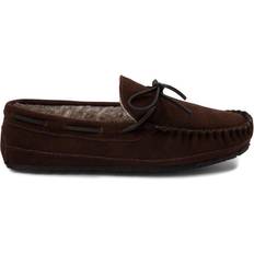 Leather - Men Slippers Minnetonka Casey - Chocolate