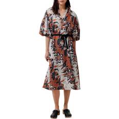 Maje Rodime Belted Printed Midi Dress - Ethnic Terracota