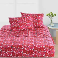 Marimekko Draps Marimekko Mini Unikko Sheet Set, Queen Drap Rouge (259.08x228.6cm)