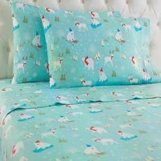 Micro Flannel Fun in The Snow Bed Sheet Blue