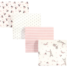 Pink Baby Blankets Hudson Flannel Receiving Blankets Paris 4-pack