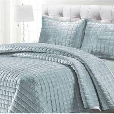 Velvet Quilts Florence Quilts Blue (243.84x177.8cm)