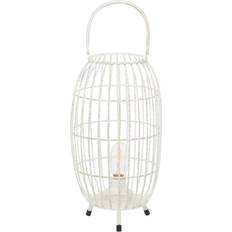 White Candle Holders Olivia & May Oval Modern Metal Caged Candle Holder with Led Light Bulb Center Candle Holder 41.7cm