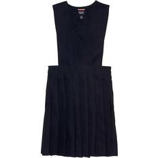 Polyester Dresses French Toast V-Neck Pleated Jumper - Navy Blue