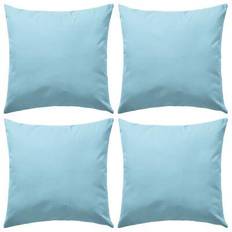 vidaXL Oreiller d'Extérieur Décor Maison 4 pcs 45 x 45 cm Bleu Clair Coussin de Décoration Complet Bleu (45x45cm)