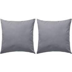 vidaXL Oreiller d'Extérieur 2 Pièces 45 x 45 cm Gris Grey Coussin de Décoration Complet Gris (45x45cm)