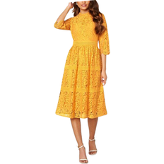 Happy Holly Madison Lace Dress - Yellow