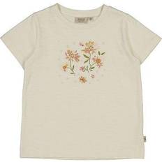 Wheat T-Shirt Flower Embroidery - Eggshell (0092f-021-3129)