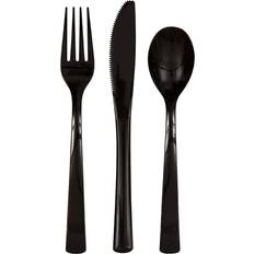 Disposable Cutlery Unique Party Disposable Cutlery Black 18-pack