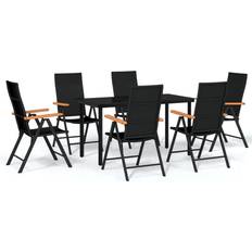 vidaXL 3099116 Patio Dining Set, 1 Table incl. 6 Chairs