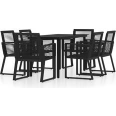 Dining table and chairs vidaXL 3099152 Patio Dining Set, 1 Table incl. 6 Chairs