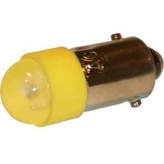 LED pære BA9S Ø10 mm, længde 25 mm 230VAC/DC, gul