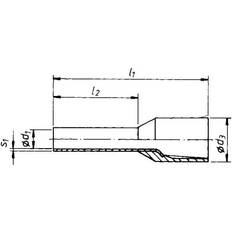 Klauke hylster 1 mm² 8 mm delvist isoleret rød 4718 1000 stk. (4718)