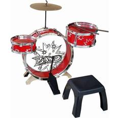 Metal Toy Drums Kiddy Jazz Drum Set & Stool