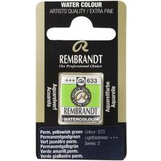 Grøn Akvarelmaling Rembrandt akvarelfarve half pan – Permanent Yellow Green 633
