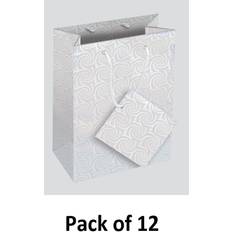 County Stationery Bolsa de regalo holográfica de papelería del condado (Paquete de 12) Blanco