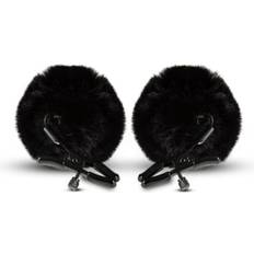 Blush Novelties Peitschen & Klemmen Blush Novelties Noir Black Pom Adjustable Nipple Clamps One Size