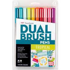 Tombow Dual Brush Pen Art Markers Tropical 10-Pack