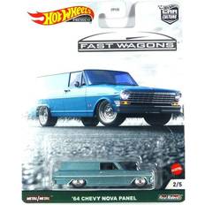 Toys Hot Wheels Car Culture Fast Wagons 64 Chevy Nova Panel Wagon Blue