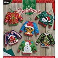 Ugly sweater Ugly Sweater Ornaments Felt Applique Kit-6/Pkg