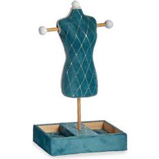 Grøn Smykkeopbevaringer Jewellery Stand Green Velvet Wood (12 x 40 x 24 cm)