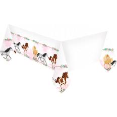 Blanc Assiettes, Tasses et Couverts Amscan Nappe Cheval