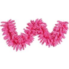 Garlands & Confetti on sale Vickerman 9'x 14" Flocked Pink Garland Dura-Lit LED 100 Pink Lights