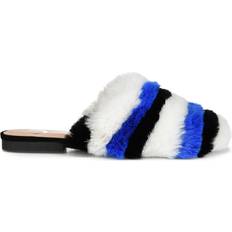 Faux Fur Slippers Journee Collection Evelin - Blue