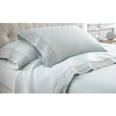 Modern Threads Chochet Lace Underlakan Blå (243.84x167.64cm)