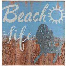 Northlight Blue & Brown Beach Life Wall Decor 8x8"