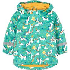 Reflectors Rain Jackets Frugi Puddle Buster Coat - Aqua Cosmic Unicorn (RCS202AQK)