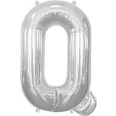 Silver Latex Balloons Letter Q Balloon, 13.5" Silver