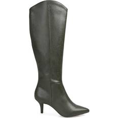 High Boots Journee Collection Estrella Extra Wide Calf - Olive