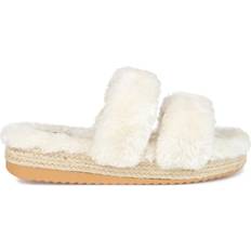 Faux Fur Slippers Journee Collection Relaxx - Ivory