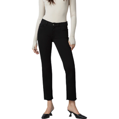 Mara Mid Rise Instasculpt Straight Jeans - Black Peached Raw