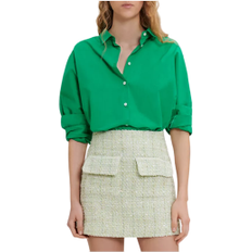 Maje Shiny Tweed Skirt - Green