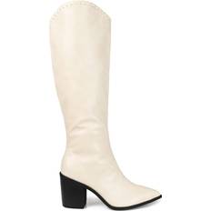 Beige - Women High Boots Journee Collection Daria - Bone